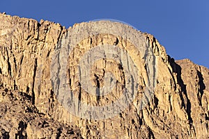 Egypt. Mount Sinai in the morning in the bright sun. Mount Horeb, Gabal Musa, Moses Mount.