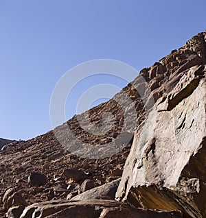 Egypt. Mount Sinai in the morning at sunrise. Moses Mount