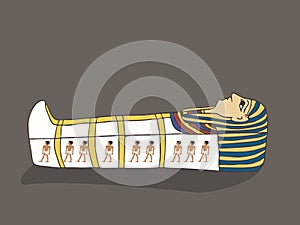 Egypt mummy sarcophagus vector cartoon