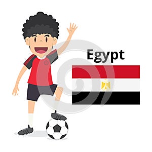 Egypt nation team cartoon,football World,country flags. 2018 soc