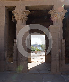 Egypt, the Nile River near Aswan, to the Philae Temple