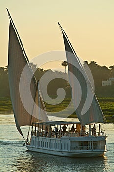 Egypt, Nile Valley, cruise ship on the Nile