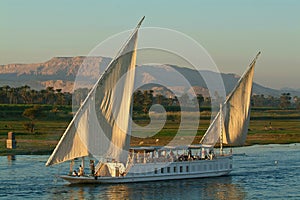 Egypt, Nile Valley, cruise ship on the Nile