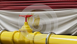 Egypt oil and gas fuel pipeline. Oil industry concept. 3D Rendering