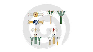 Egypt ornamental elements set. Ornamental elements of Ancient Egypt.