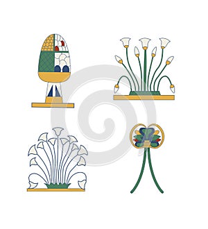 Egypt ornamental elements set. Ornamental elements of Ancient Egypt.