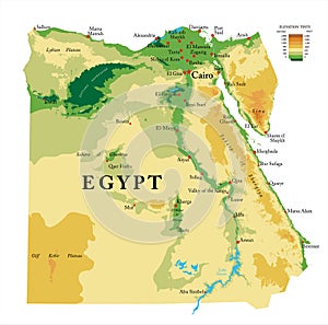 Egypt physical map