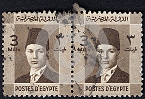 Egypt historical stamp. A postage stamp printed in Egypt.