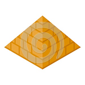 Egypt pyramid icon, isometric style