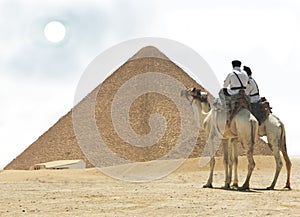 Egypt - pyramid and two cops photo