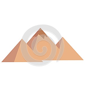 Egypt Pyramids Color Vector Isolated Icon Editable