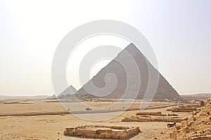 Egypt pyramids and desert view in Cairo