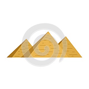 Egypt pyramids icon flat isolated vector