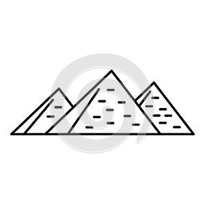 Egypt pyramids icon, outline style