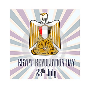 Egypt revolution day, illustration with national symbol