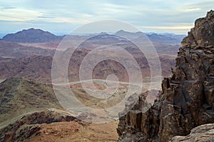 Egypt, rocky wilderness of Sinai mountains