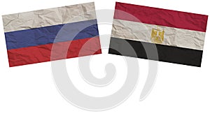Egypt and Russia Flags Together Paper Texture Illustration