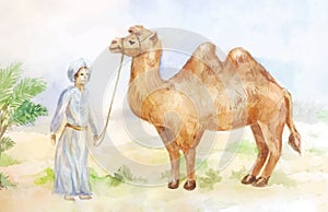Egypt scene with camel and chasseur