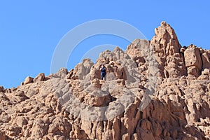 Egypt, Sinai, Mount Moses. Road on which pilgrims climb the mountain of Moses