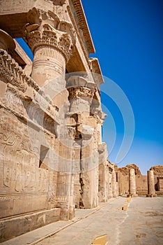 Egypt temples on the banks of the kom ombo river nile temple