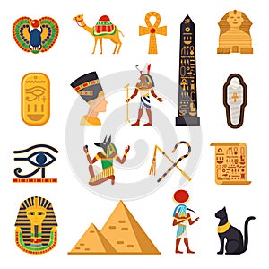 Egypt Touristic Icons Set photo