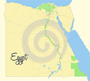 Egypt. Vector map. Geographic map detailed with the designation