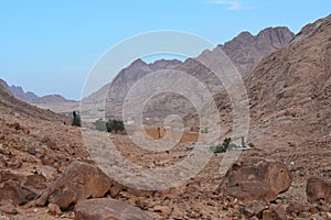 Egypt. View from Mount Sinai in the morning at sunrise.