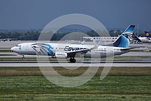 EgyptAir plane taking off from Munich Airport MUC