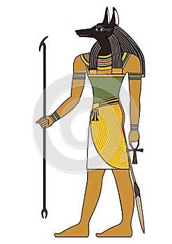 Egyptian ancient symbol, isolated figure of ancient egypt deities