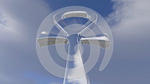 Egyptian ankh rotating in the sky