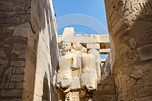 Egyptian Art. Ancient sculpture in the Karnak Temple