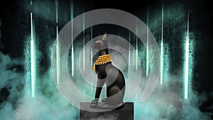 Egyptian asbstract background, goddess of Egypt Bastet