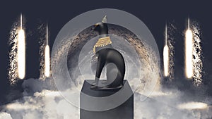 Egyptian asbstract background, goddess of Egypt Bastet