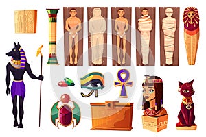 Egyptian attributes of culture and religion set