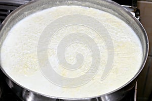 Egyptian baked rice or Roz muammar's combination of rice, fresh cream, milk, ghee or butter, a very popular Egyptian dish