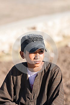 Egyptian boy near Abu Simbel Temple, Egypt