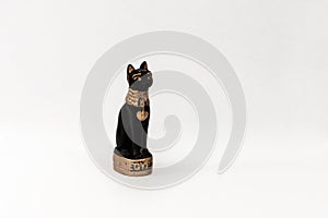 Egyptian cat statue isolated