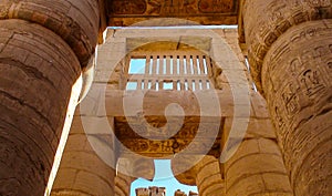 Egyptian Columns with hieroglyphics