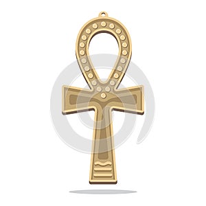 Egyptian Cross with Handle, Ankh Symbol. Vector Icon