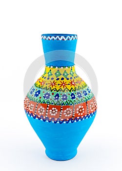 Egyptian decorated colorful pottery vessel (Kolla)