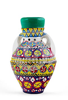 Egyptian decorated colorful pottery vessel (Kolla)