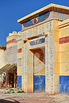 Egyptian decorations in Atlas Corporation Studios in Ouarzazate, Morocco