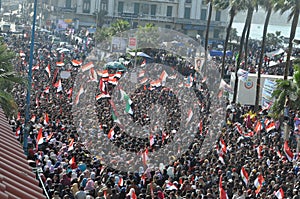 Egyptian demonstrators in Alex