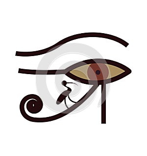 Egyptian eye icon sign on white background