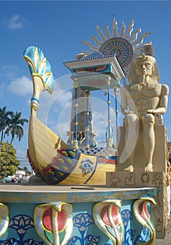 Egyptian float at cuban carnival