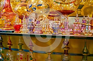 Egyptian glass in Khan El Khalili Bazaar, Cairo, Egypt photo