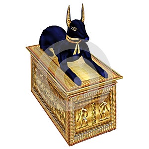 Egyptian God Anubis on a Casket