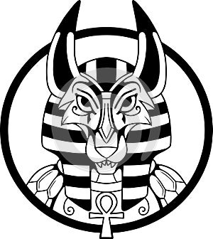Egyptian god anubis vector illustration