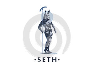 The Egyptian god Seth. Vector emblem. photo