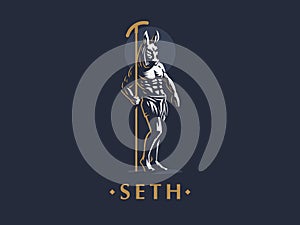 The Egyptian god Seth. Vector emblem. photo